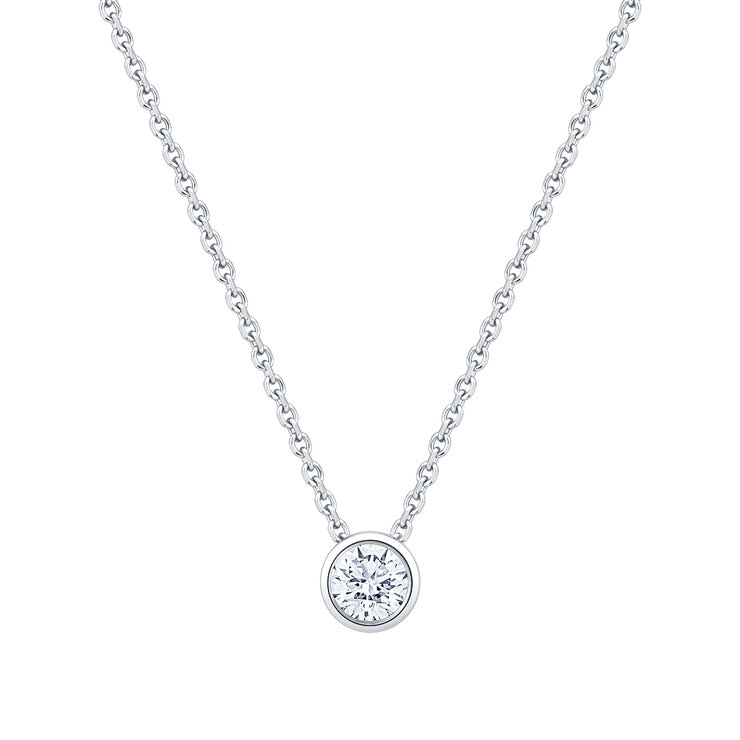Dije de Diamante Solitario, 0.50ctw, Corte Redondo, Oro Blanco de 14k Dije de Diamante Solitario, 0.50ctw, Corte Redondo, Oro Blanco de 14k