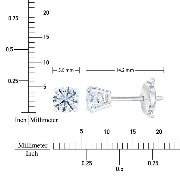 Aretes de Diamantes 1ct, Oro Blanco