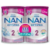 Nestle NAN Optipro 2, fórmula para bebé (2 latas de 1.2 kg c/u)