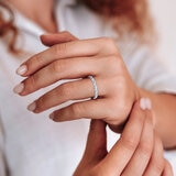 Anillo, Diamantes 0.12CTW, Oro Blanco 14K