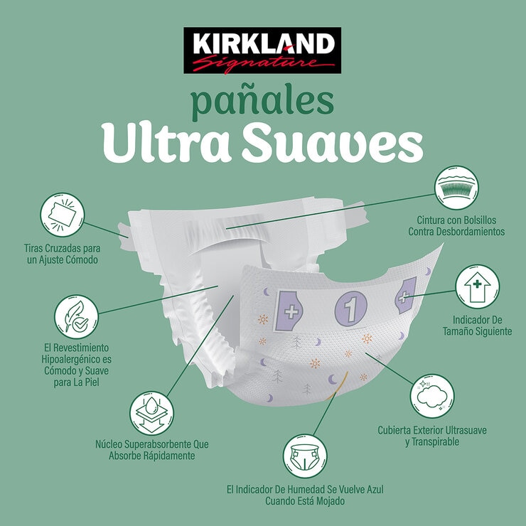 Kirkland Signature Pañales Etapa 1 Unisex 160 pzas Kirkland Signature Pañales Etapa 1 Unisex 160 pzas
