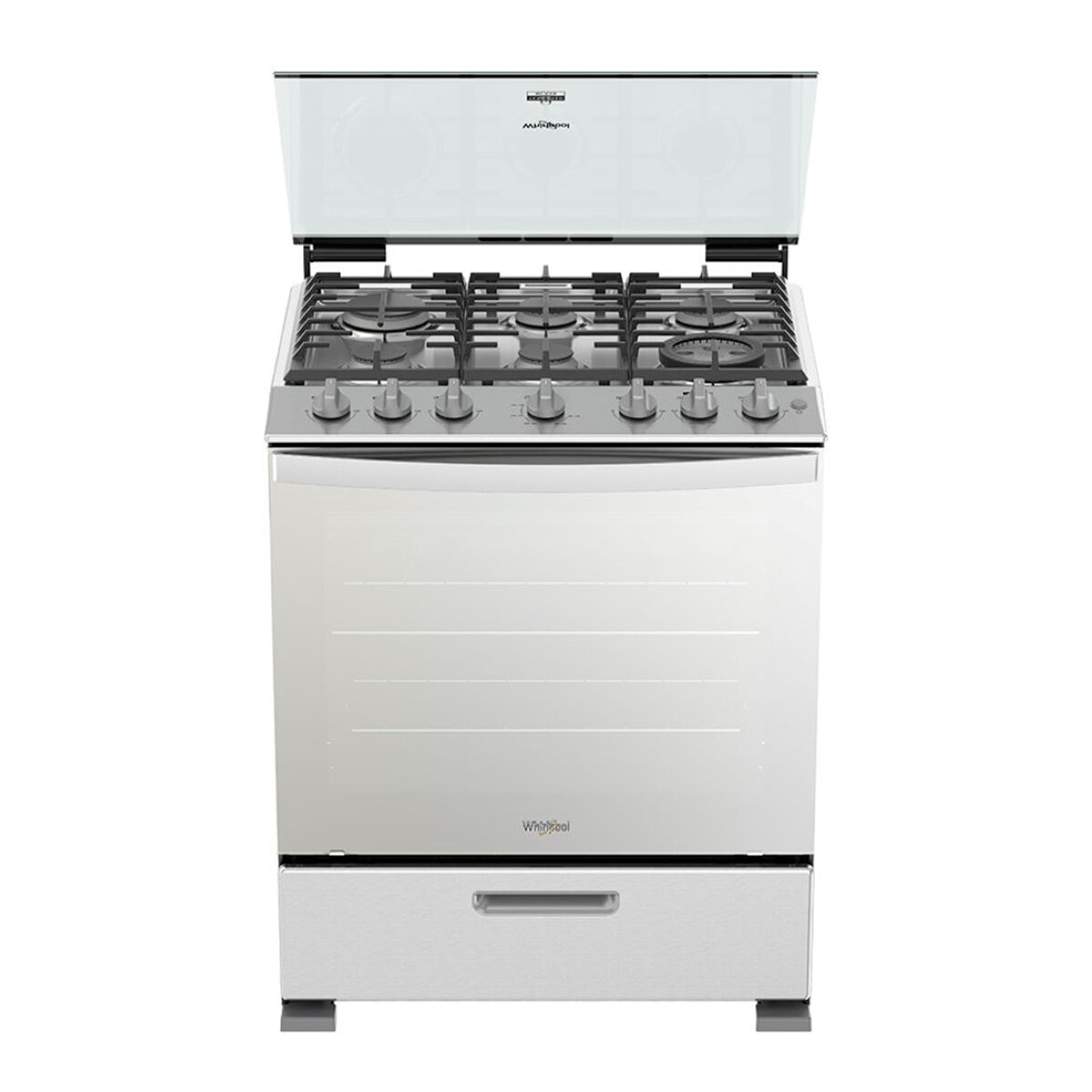 Whirlpool Estufa de gas con 6 quemadores de 76cm