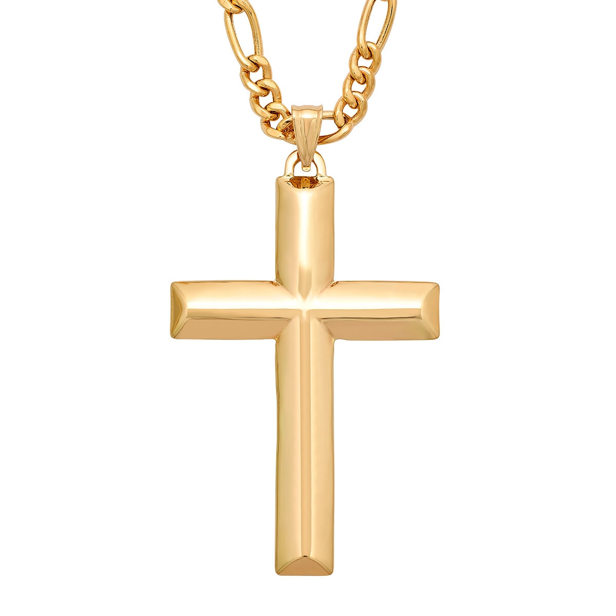 Collar con Dije de Cruz, Oro Amarillo de 14K