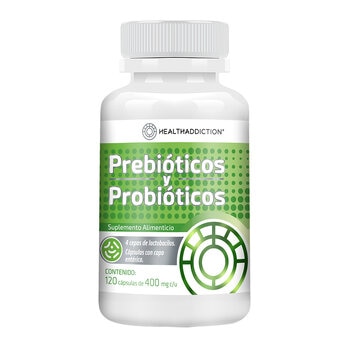 HealthAddiction Prebiótico y Probióticos Frasco con 120 Cápsulas
