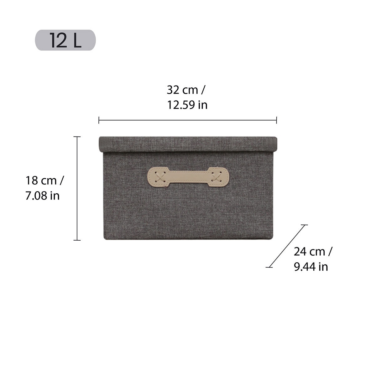 Ag Box, Set de 3 Cajas de Almacenamiento Plegables para Armario, Gris