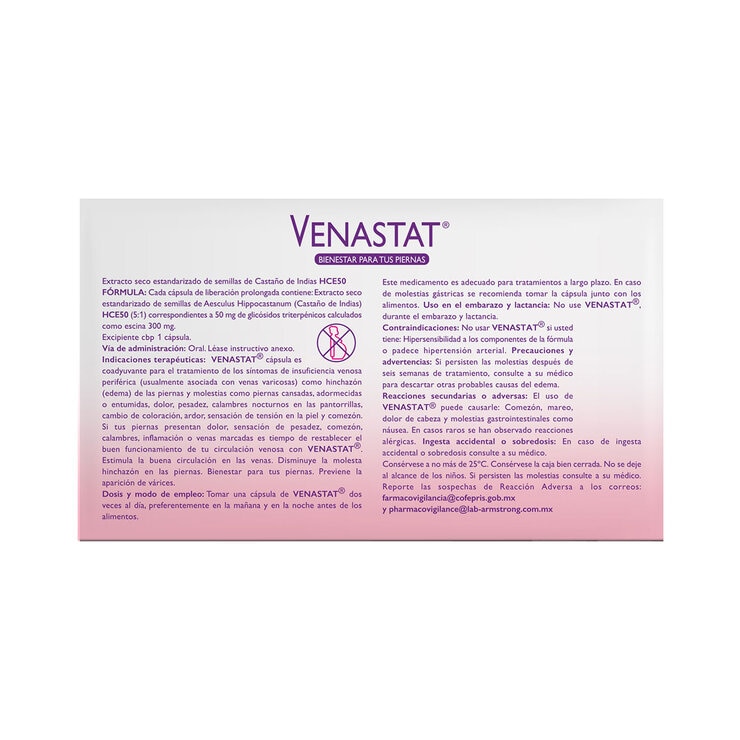 Venastat 265 mg Oral 60 Cápsulas Liberación Prolongada