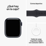 Apple Watch S9 (GPS) Caja de aluminio medianoche 41mm con correa deportiva medianoche
