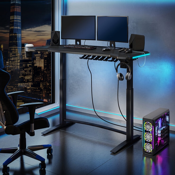 Tresanti, Escritorio con Luces LED de Altura Ajustable para Juegos