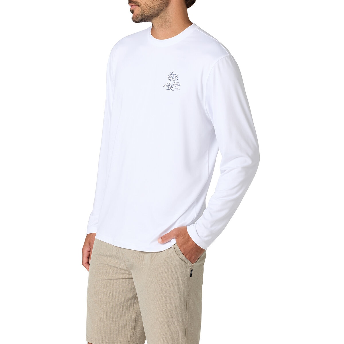 Hang Ten Playera para Caballero Blanco Grande