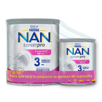 Nestle NAN 3 Confort Total, Fórmula para bebé (1 lata de 1.5kg + 1 lata de 400gr.)