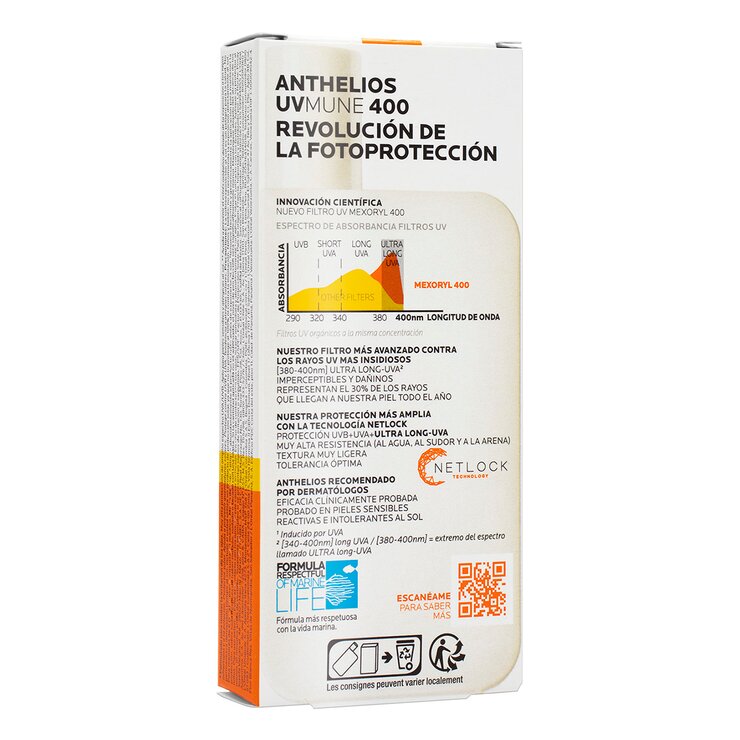 La Roche Posay Anthelios UV Mune 400 Fluido Invisible FPS50+ Sin Color 50ml