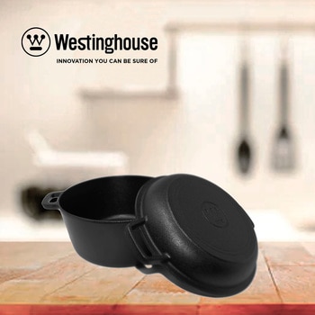 Olla Holándesa de Hierro Forjado 4.7 lt con Tapa Sartén de 26 cm, Westinghouse