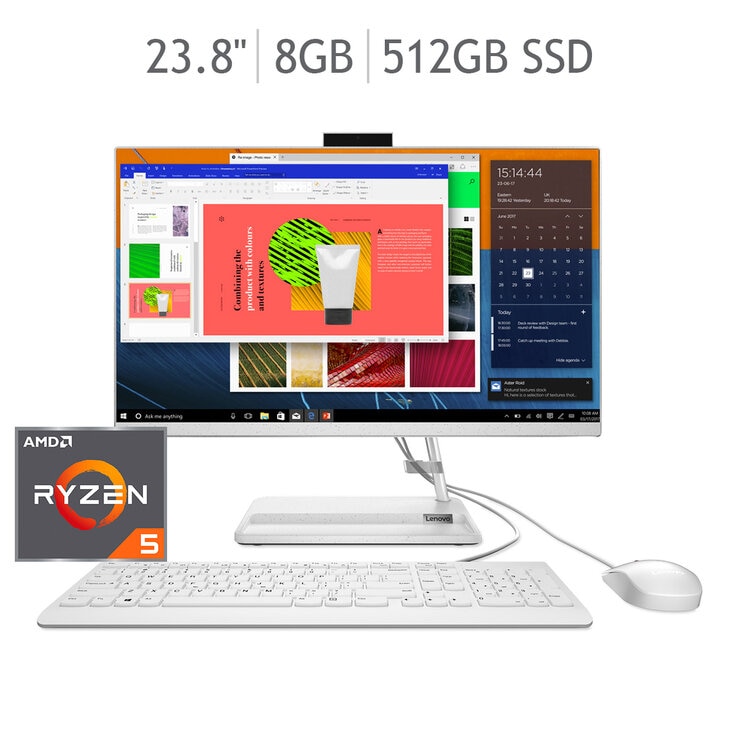 Lenovo 23.8" AIO AMD Ryzen 5 5500U 8GB 512GB SSD