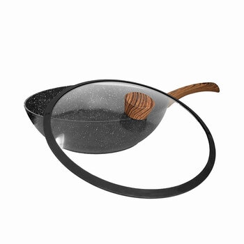 Westinghouse, Wok de 30 cm, Marmol Negro con Mango de Madera