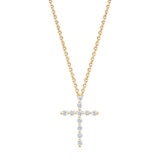 Dije de Cruz de Diamantes, Oro Amarillo 14K
