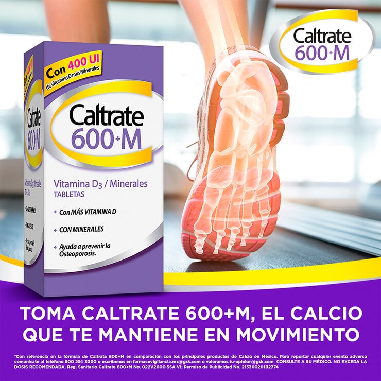 Caltrate 600+M Vitamina D3 + Minerales 2 de 60 Tabletas