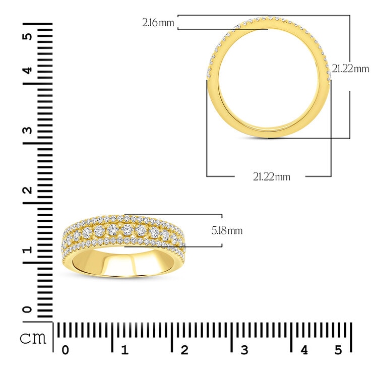 Anillo, 0.77ctw Diamantes, Oro Amarillo de 14K, Talla 7