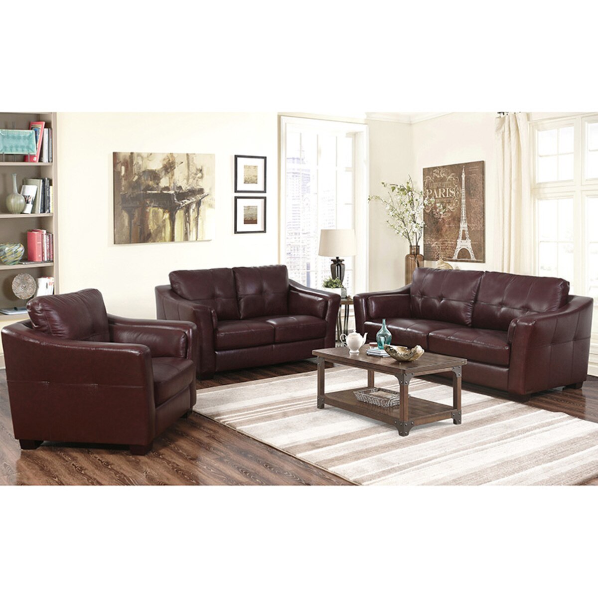 Abbyson Living, Florentine, sala de piel, 3 piezas | Costco México