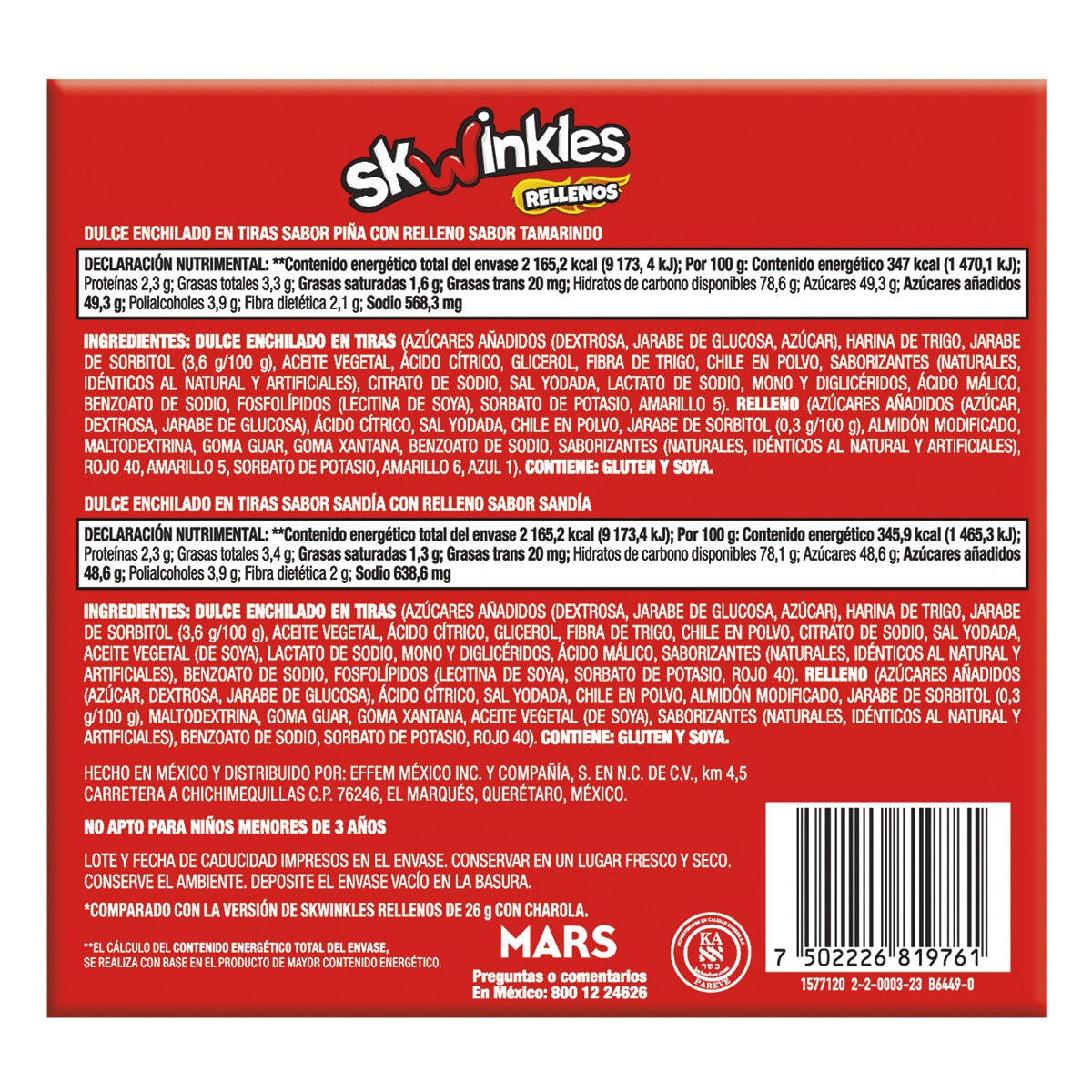 Skwinkles Rellenos 24/26g c/u