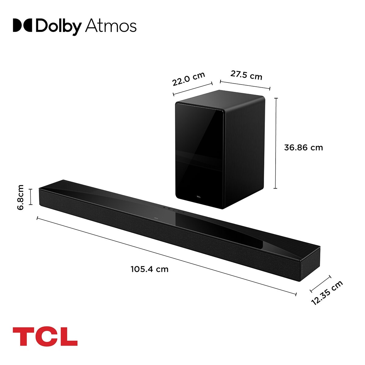 TCL Q75H Barra de Sonido 5.1.2 Canales