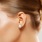 Aretes de Perlas Cultivadas, 12-13mm, Oro Amarillo de 14K