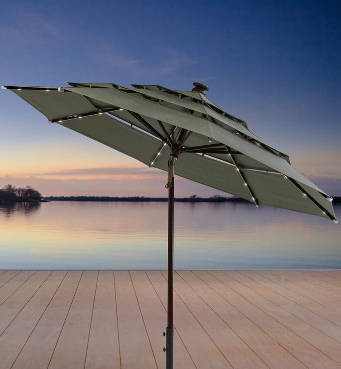 Sombrilla de Patio Proshade de 3.36m con Luces LED Color Verde | Costco