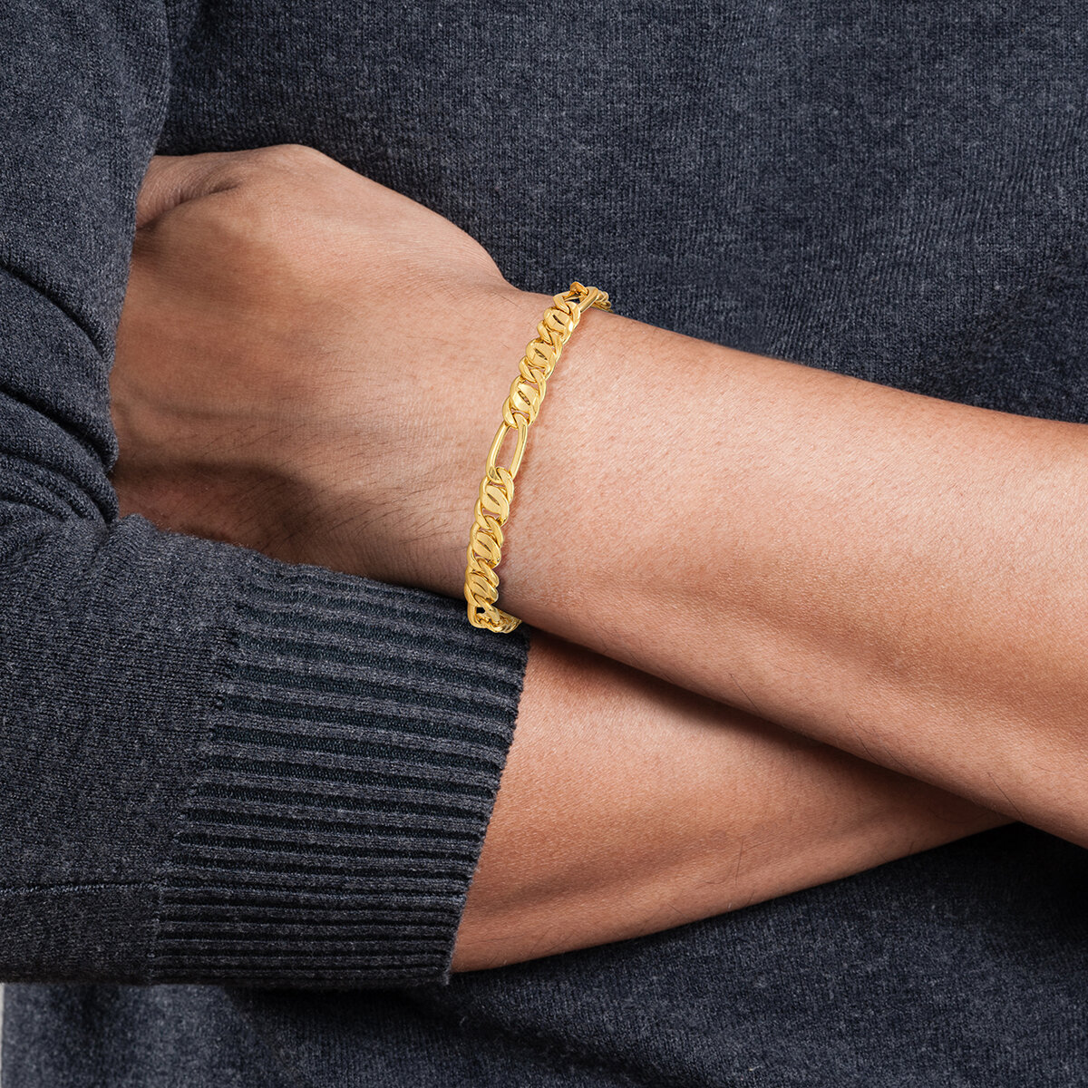 Pulsera, Eslabones Ojo de Pajaro Oro 14K Pulsera, Eslabones Ojo de Pajaro Oro 14K