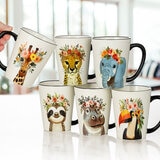 Signature Housewares Juego de 6 tazas de Cerámica de Animales
