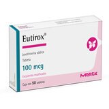 Eutirox 100 mcg.  50 Tabletas