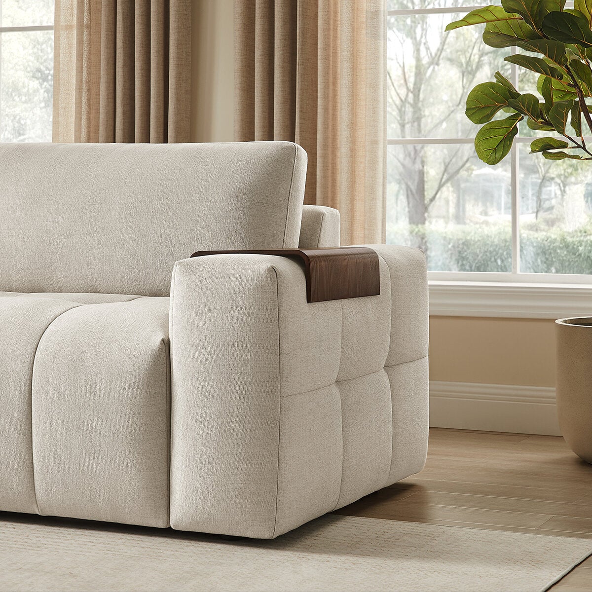 Aiden & Ivy, Paige, Seccional Modular de 6 Piezas con Otomano