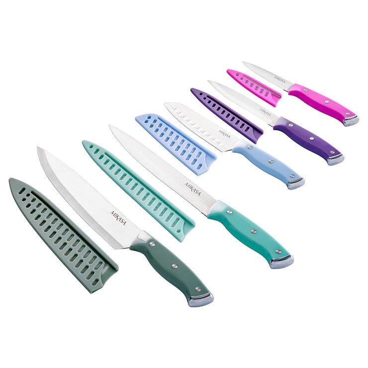 Mikasa Cuchillos de Cocina con Fundas de Colores de Seguridad, 5 piezas Mikasa Cuchillos de Cocina con Fundas de Colores de Seguridad, 5 piezas