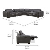 Aiden & Ivy, Karson, Sofá Seccional Reclinable de Piel con Sistema Eléctrico Aiden & Ivy, Karson, Sofá Seccional Reclinable de Piel con Sistema Eléctrico