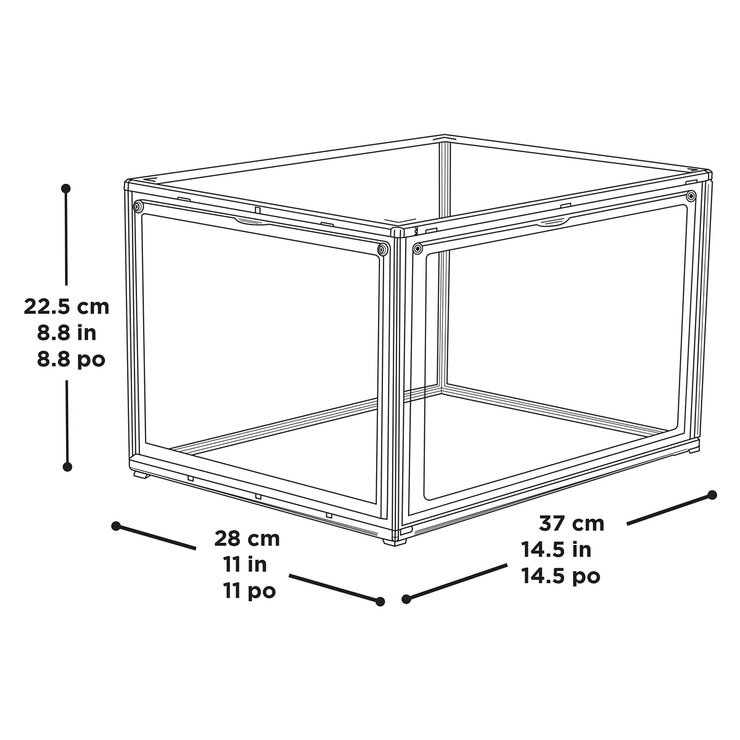 AG Box, Set de 4 Cajas de Zapatos Apilables Modelo Payton, Transparente