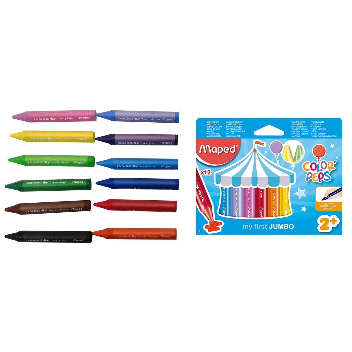 Maped kit plumones con crayolas de cera y lapices de colores jumbo primera edad