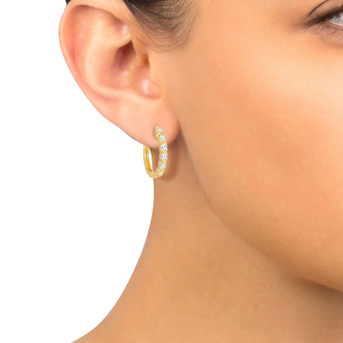 Arracadas de Diamantes 0.50ctw, Oro Amarillo 14K Arracadas de Diamantes 0.50ctw, Oro Amarillo 14K