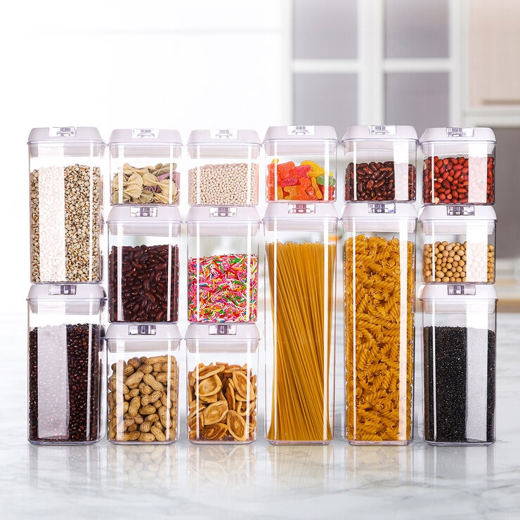 AG Box, Set de 15 Piezas de Contenedores para Alimentos, Color Blanco