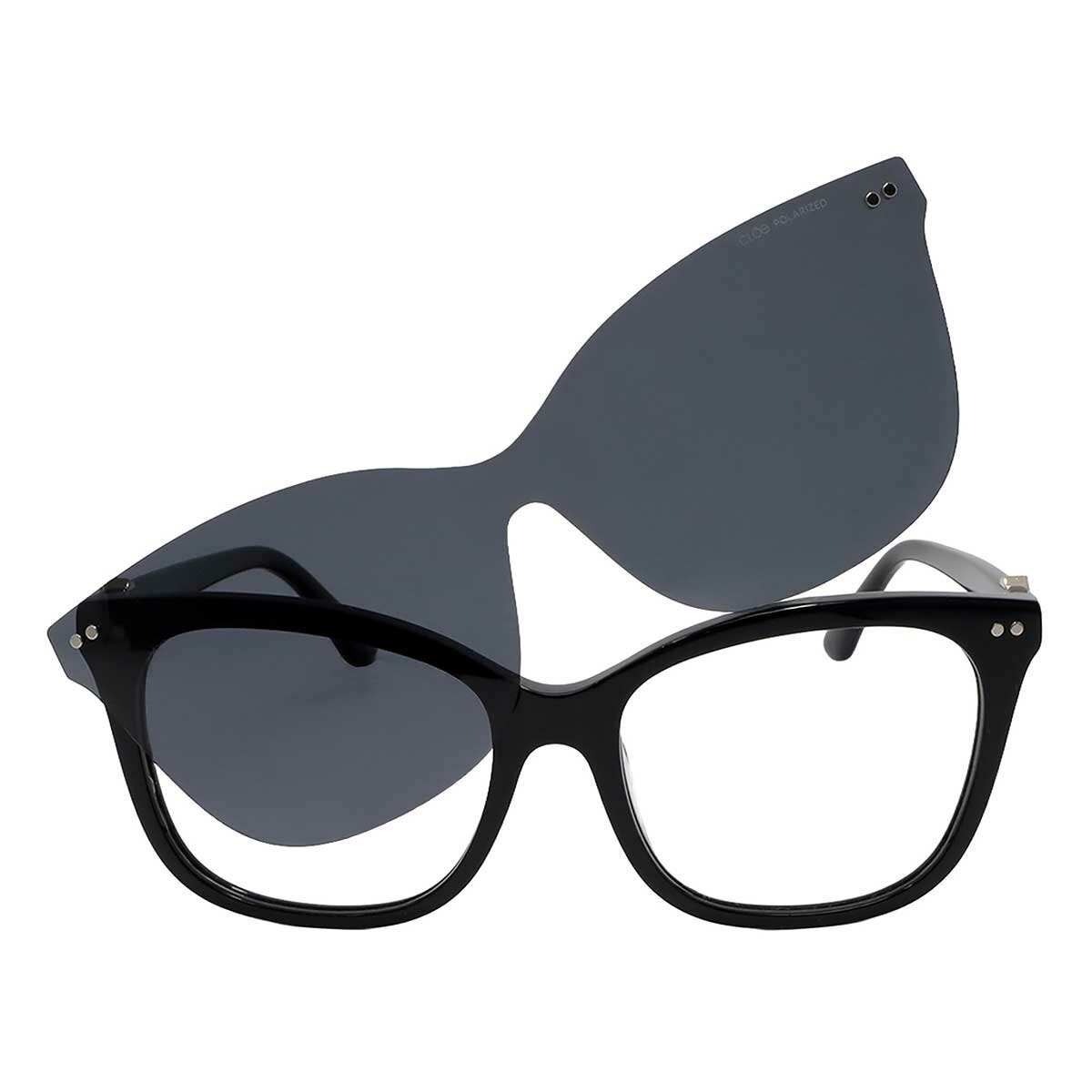 Cloe CLE.10023.0BLK.54 Armazón Oftálmico + Clip Solar Polarizado
