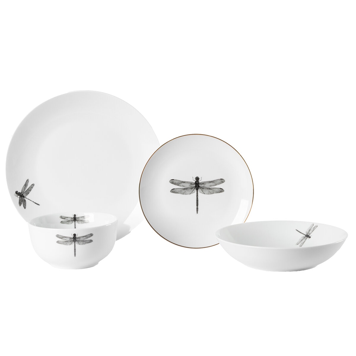 Crown Baccara Vajilla de Porcelana 16 Piezas