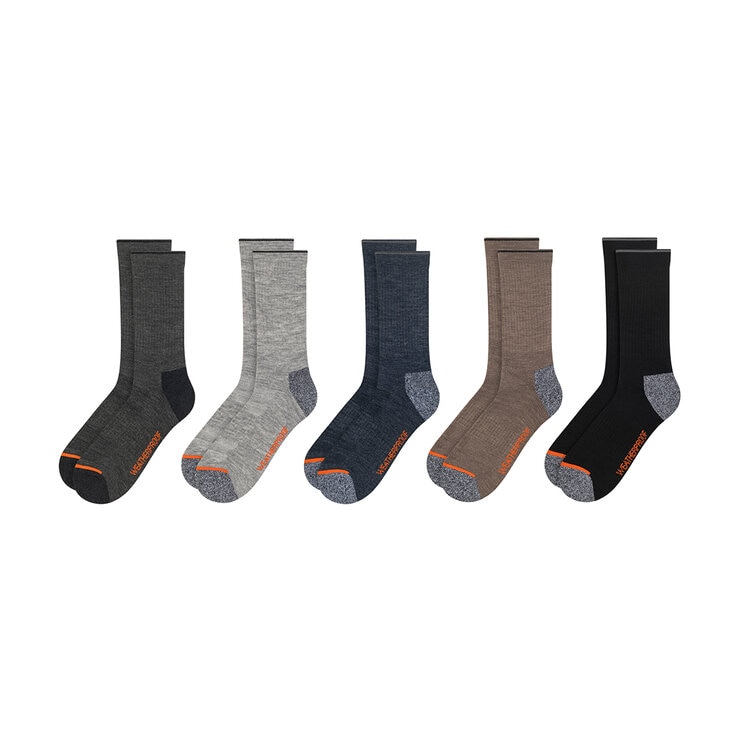 Weatherproof Calcetines para Caballero 5 pares Gris