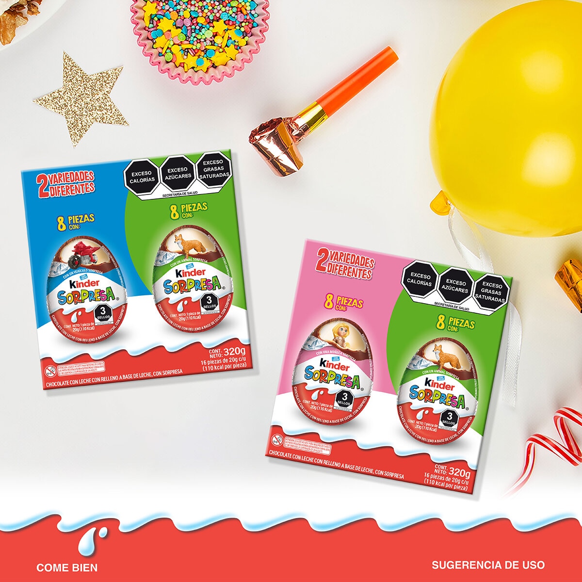 Kinder Sorpresa Huevos de Chocolate 16 pzas de 20 g