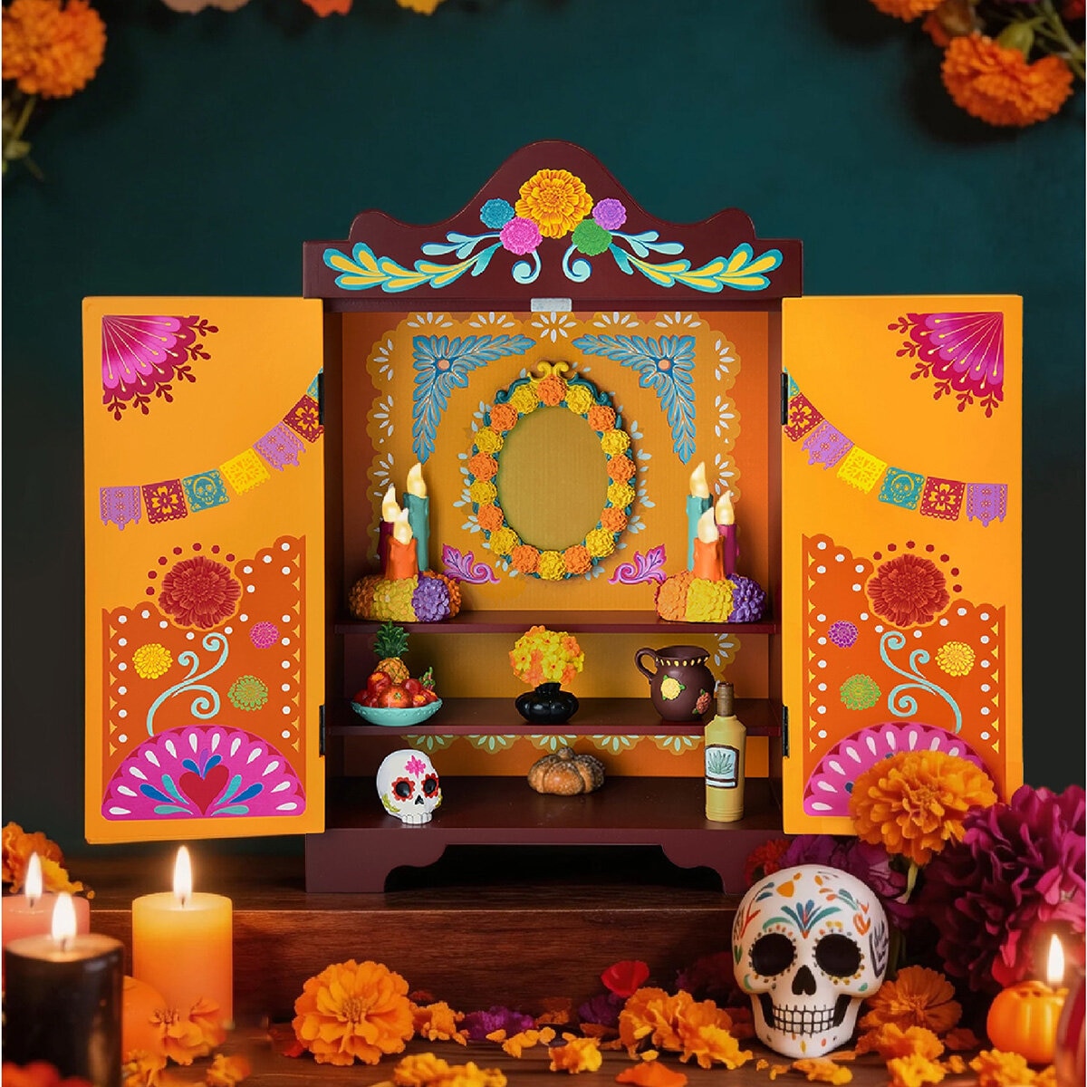 Altar de Día de Muertos con Accesorios y Luces LED Altar de Día de Muertos con Accesorios y Luces LED