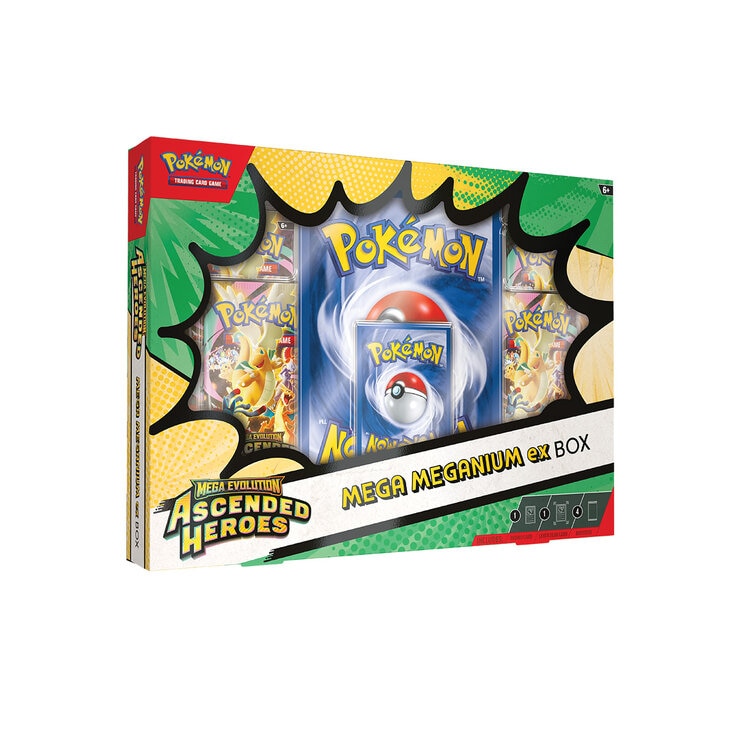 Mega Evolution Pokémon Ascended Heroes, Juego de Cartas Coleccionables, Mega Embroar ex BOX/ Mega Meganium ex BOX Mega Evolution Pokémon Ascended Heroes, Juego de Cartas Coleccionables, Mega Embroar ex BOX/ Mega Meganium ex BOX