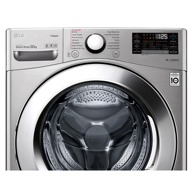 Lavadora LG de 22Kg carga frontal con pedestal Costco México