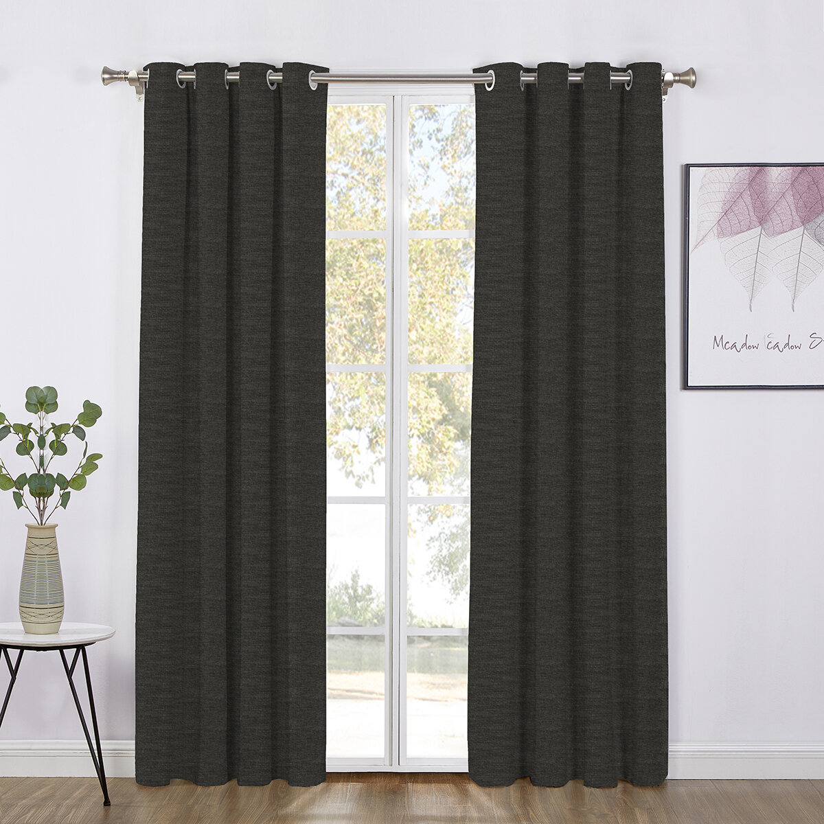 SUN + BLK, Cortinas con Bloqueo Total de Luz 132 cm x 213 cm, BLACK 52X84