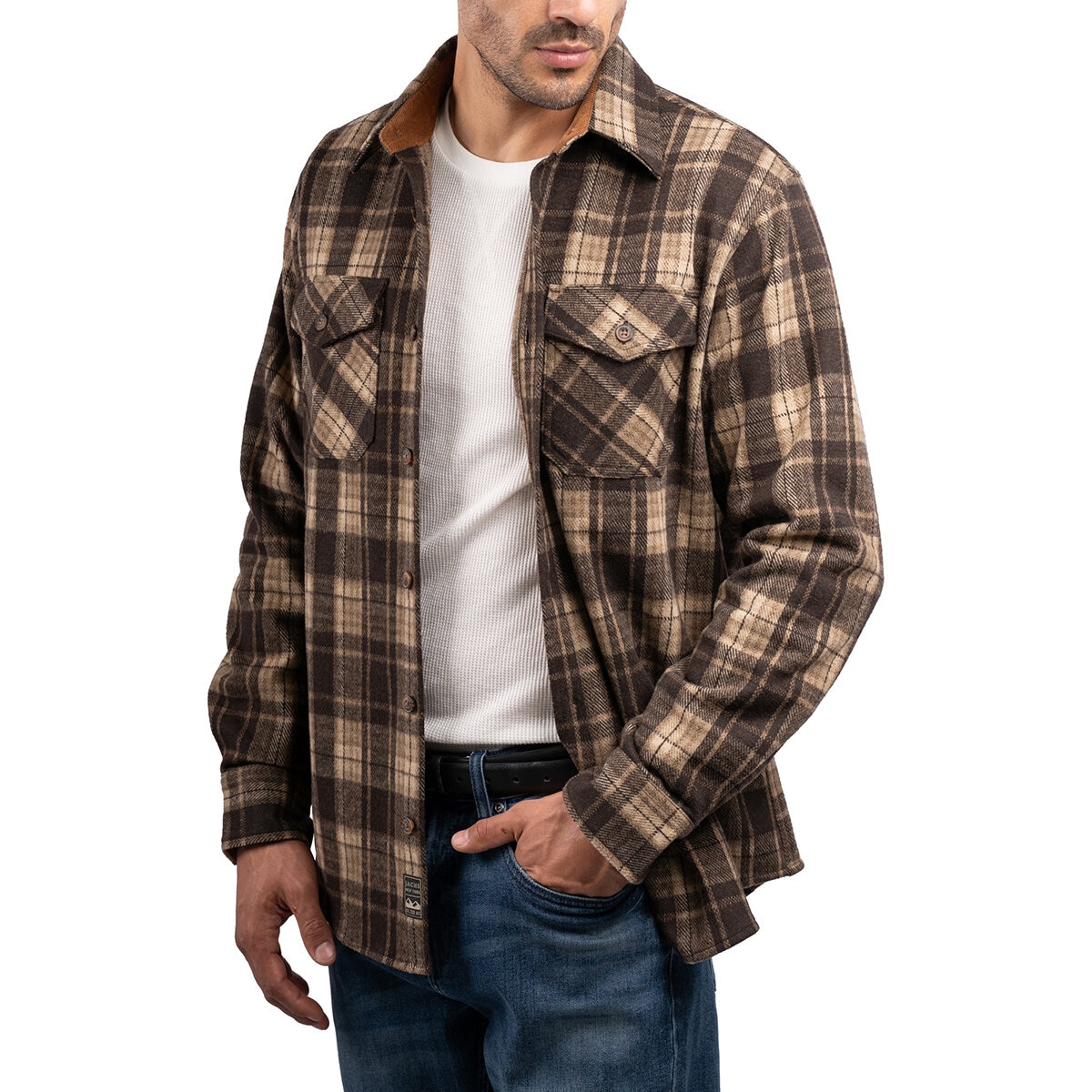 Jachs Camisa para Caballero Café Mediana