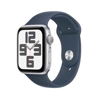 Apple Watch SE (GPS) Caja de aluminio plata 44mm con Correa deportiva azul tempestad