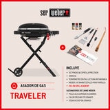 Weber, Traveler Compact Asador de Gas + Accesorios + Grill Academy Weber, Traveler Compact Asador de Gas + Accesorios + Grill Academy