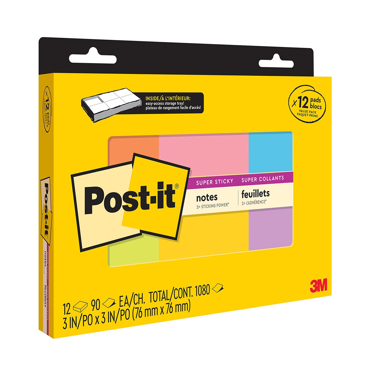 Post-It Super Sticky 12 Blocks de Varios Colores