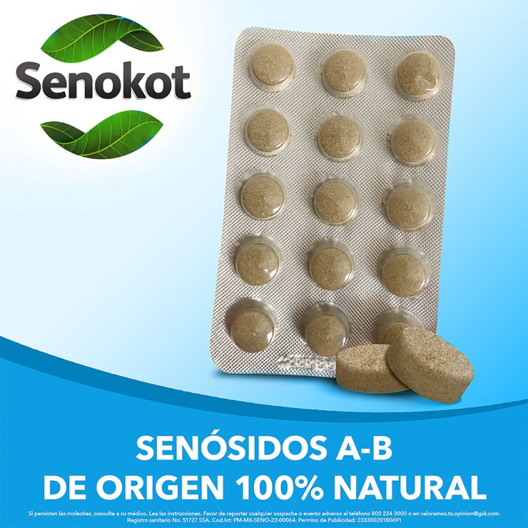 Senokot F Senósidos A-B 17.2mg Laxante Natural 30 Tabletas