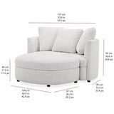 Aiden & Ivy, Silla Decorativa de Tela con Otomano